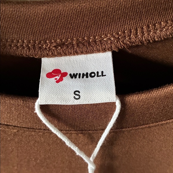 Wiholl sz S Brown Sweatshirt Dress nwt soft buttery feel with pockets - Picture 3 of 7